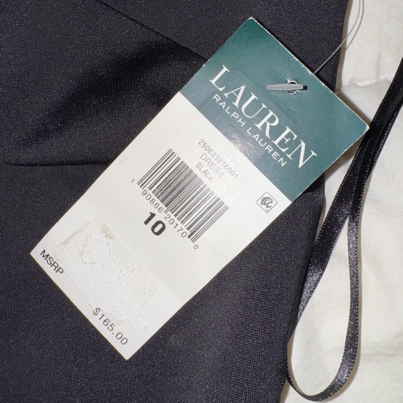 SALE Lauren Ralph Lauren Ponte Sheath Dress Black Silver Zipper sz 10 NWT - Picture 6 of 7